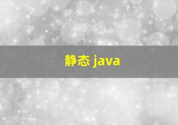 静态 java